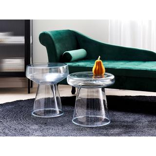 Beliani Table d'appoint en Verre Rétro LAGUNA  