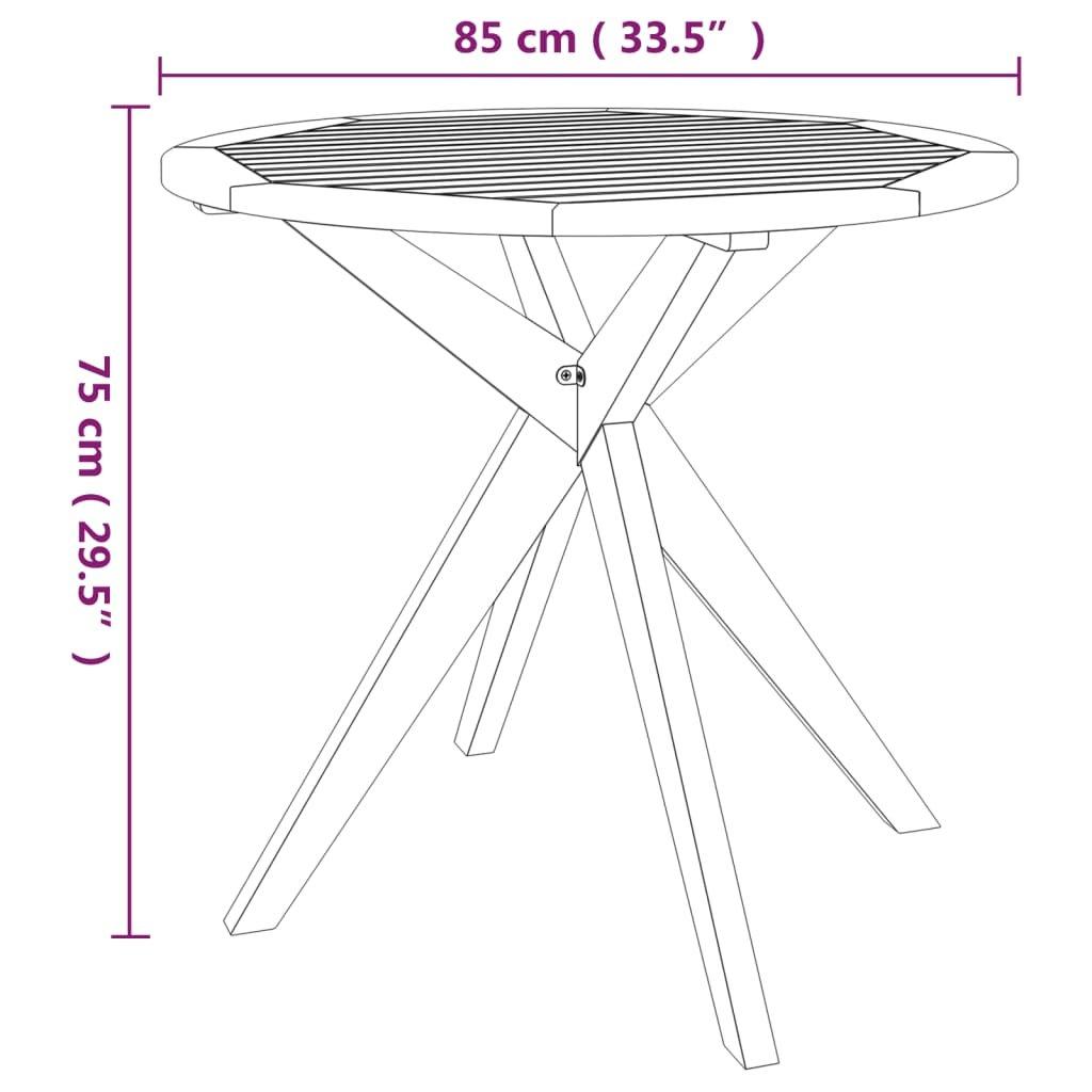 VidaXL Table de jardin bois d'acacia  