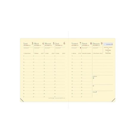 QUO-VADIS Quo Vadis - Einlagen Terminkalender - 2025 - Carla Prestige - Die Woche Planning - Französisch - Dez/Dez - 8x10,5 cm - Clairefontaine-Papier Elfenbein - Hergestellt in Frankreich  