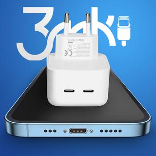 3mk Protection  Caricatore 2x USB-C 35W GaN angolato 3mk 