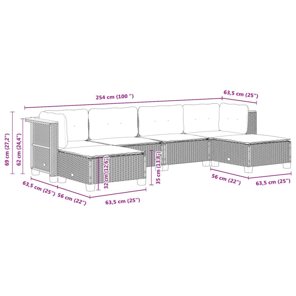 VidaXL Ensemble de canapés de jardin rotin synthétique  