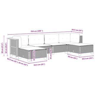 VidaXL Ensemble de canapés de jardin rotin synthétique  