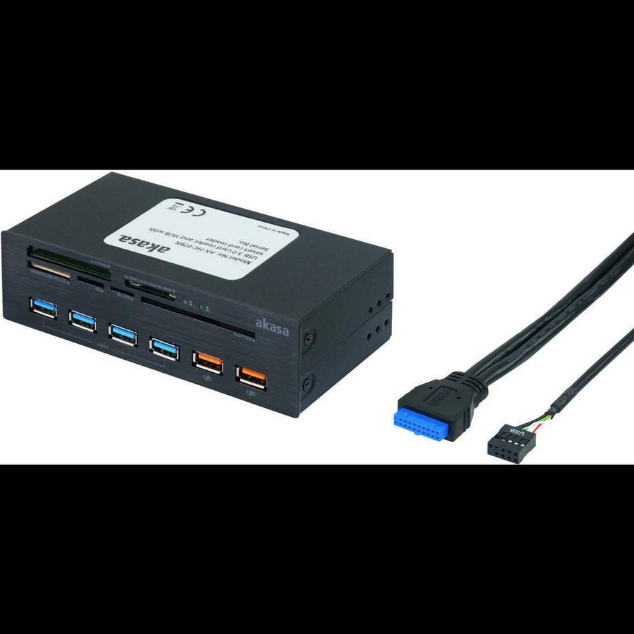 AKASA  Lecteur de carte mémoire encastrable 5.25″ 