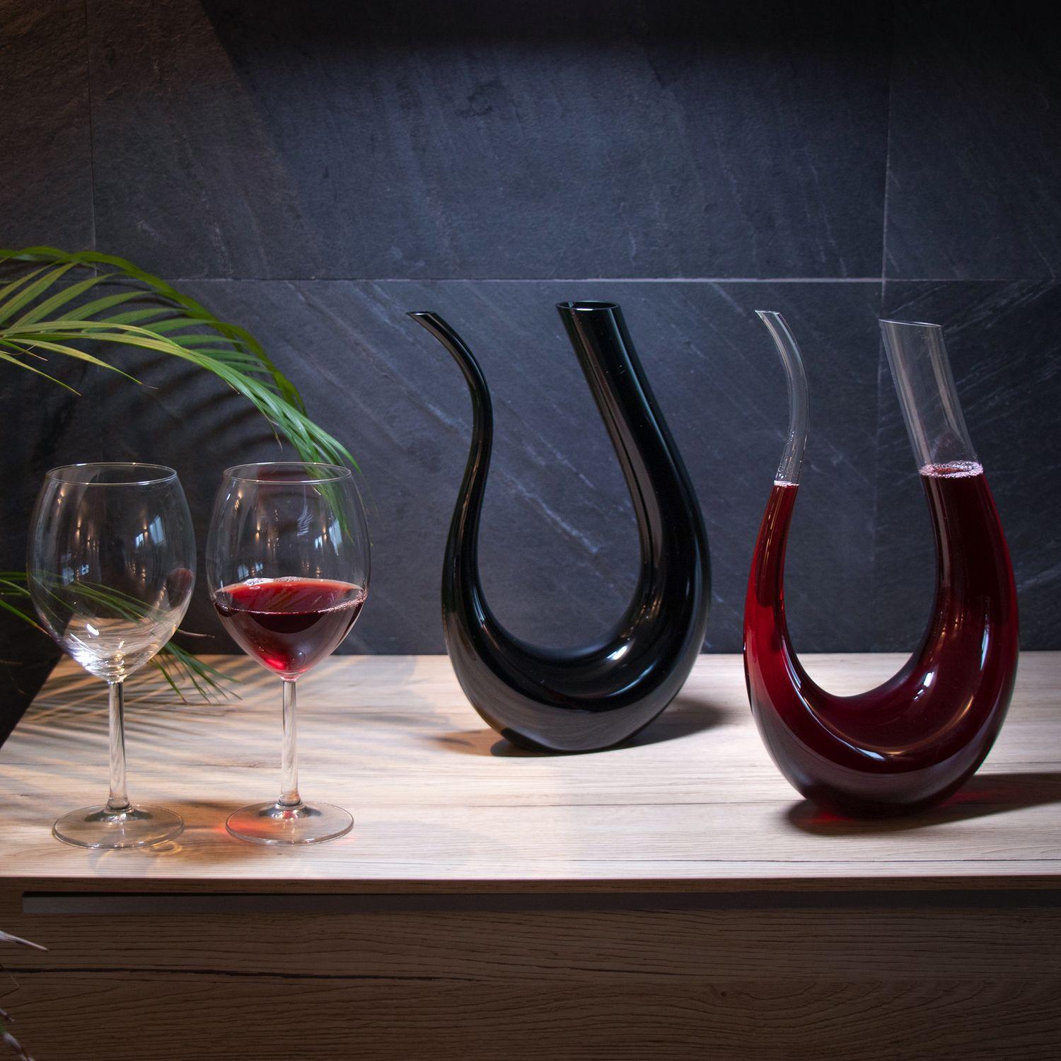 Decanter Vino In Cristallo 1.7L – Soffiato A Mano, Moderno E Elegante, Per Aerare E Servire Il Vino Con Stile