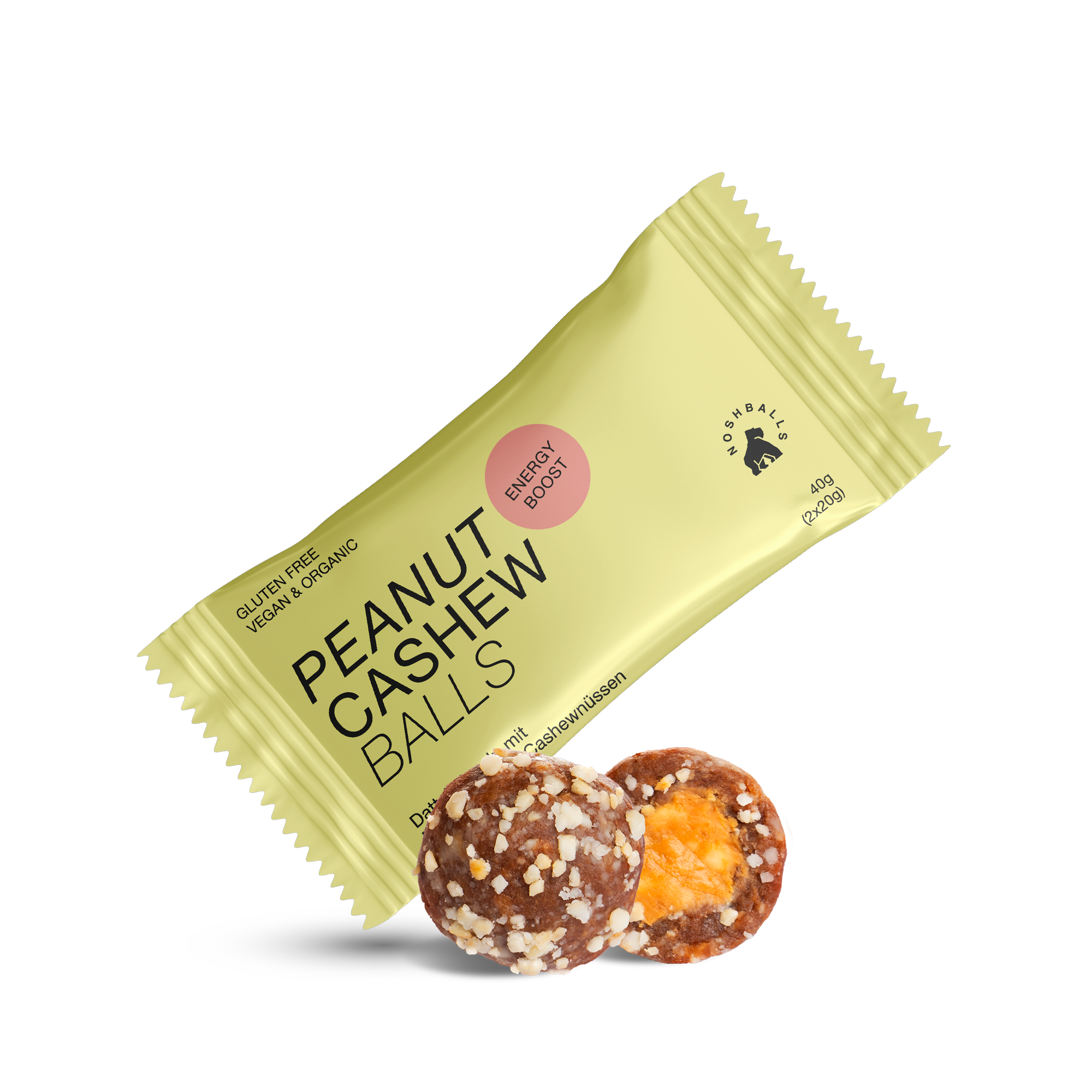 NOSHBALLS  Vegan Bio Protein Rawballs BOX à 20 paquets (contenu 2x20g) 