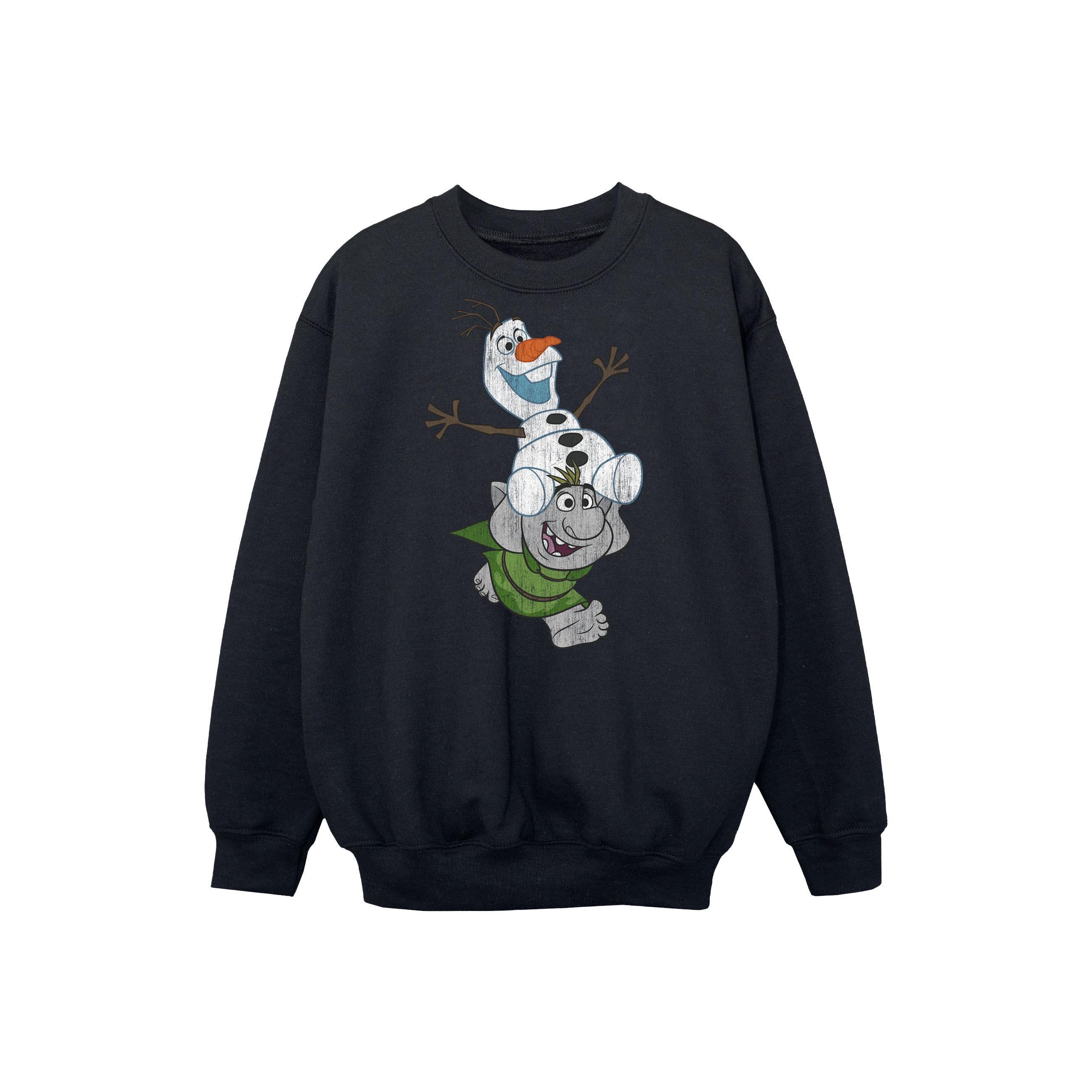 Image of Frozen Olaf And Troll Sweatshirt Unisex Schwarz 128