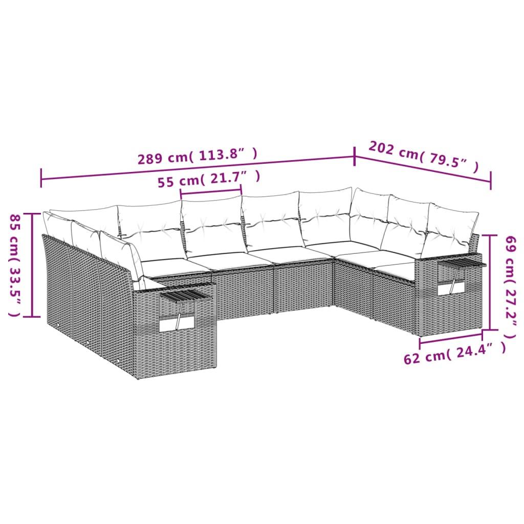 VidaXL Ensemble de canapés de jardin rotin synthétique  