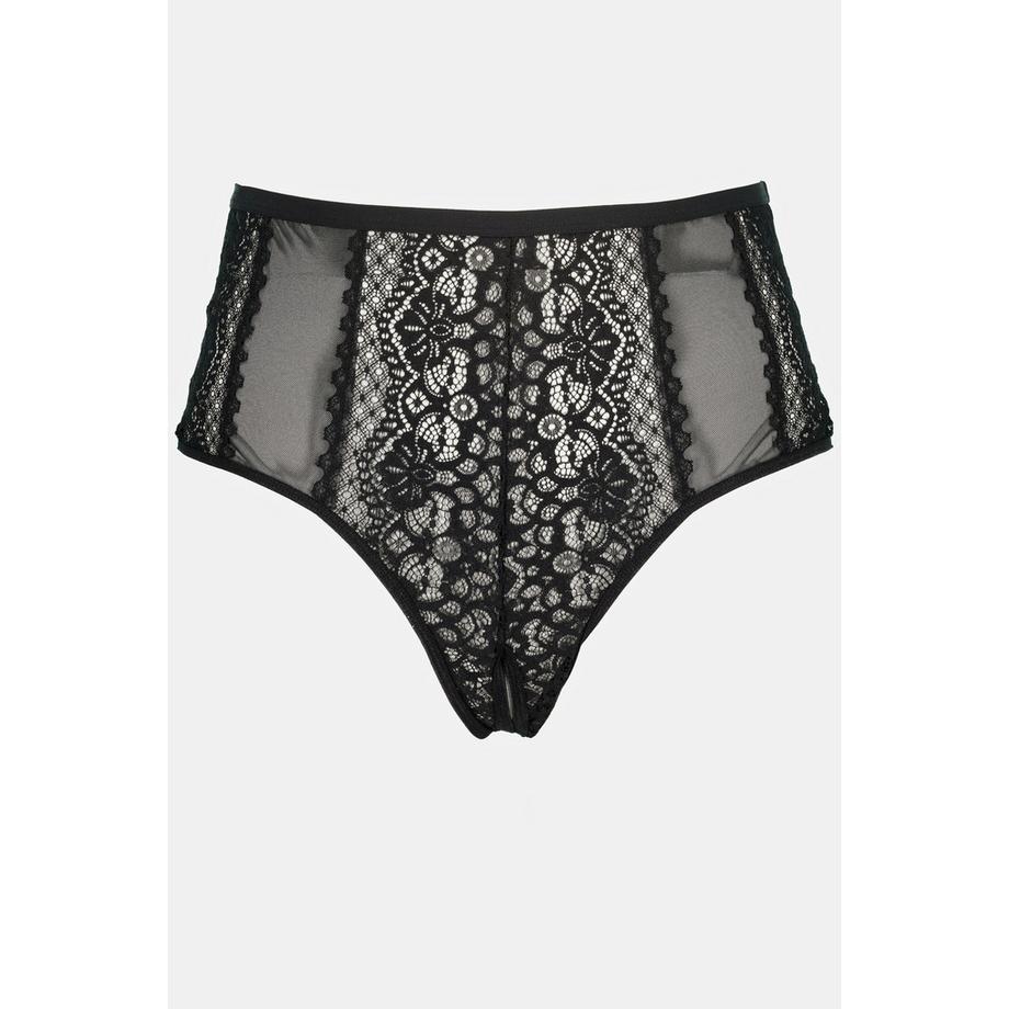 Ulla Popken String Ouvert Taille Haute Dentelle  