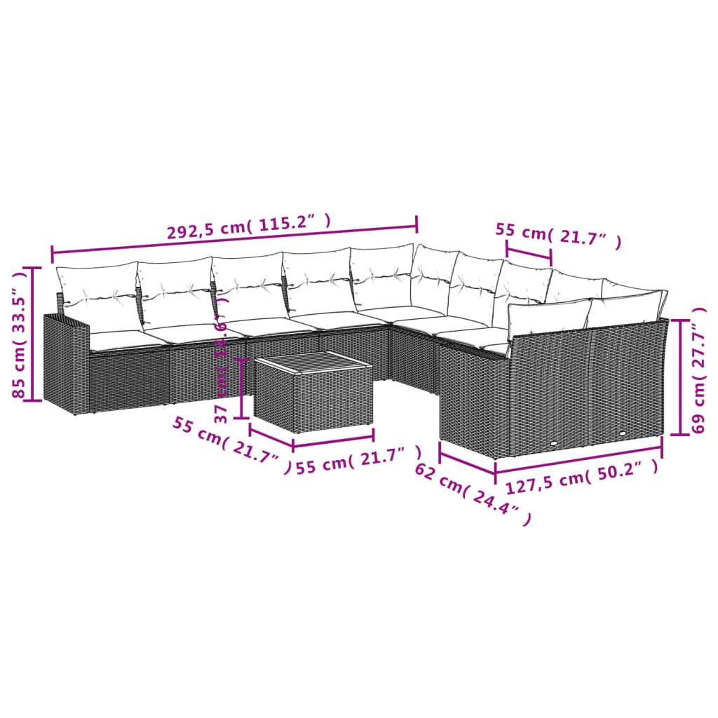 VidaXL set divano da giardino Polirattan  