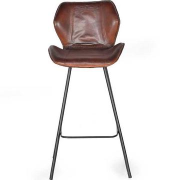 Tabouret de bar en cuir marron