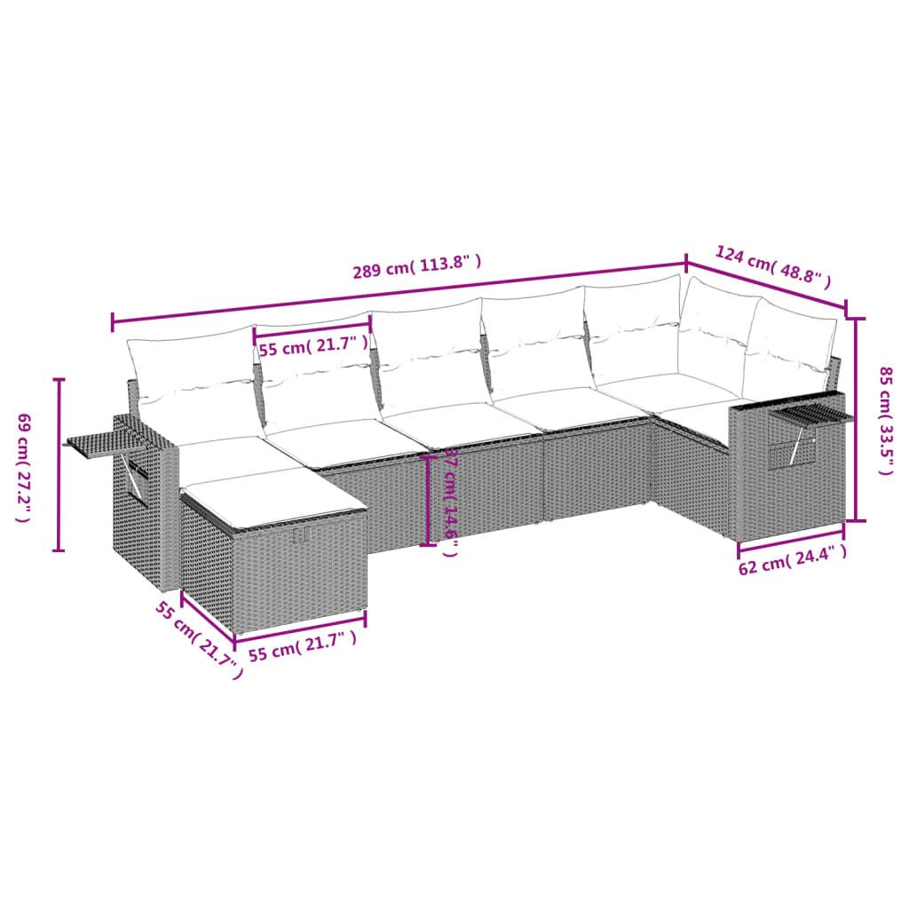 VidaXL set divano da giardino Polirattan  