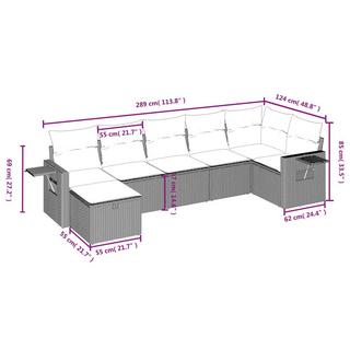 VidaXL set divano da giardino Polirattan  