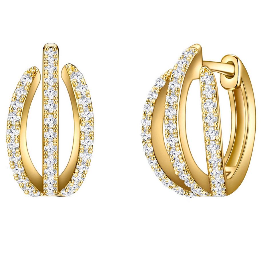 Creolen Sterling Silber gelbgold Zirkonia