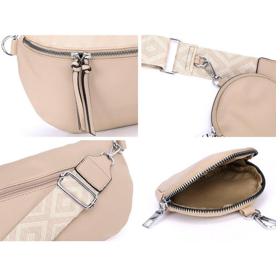 Only-bags.store Sac bandoulière 3 en 1 sac banane avec fermeture éclair et large sangle réglable  