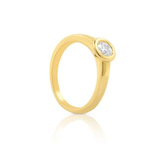 MUAU Schmuck  Solitaire Ring Diamant 0.40ct. Gelbgold 750 