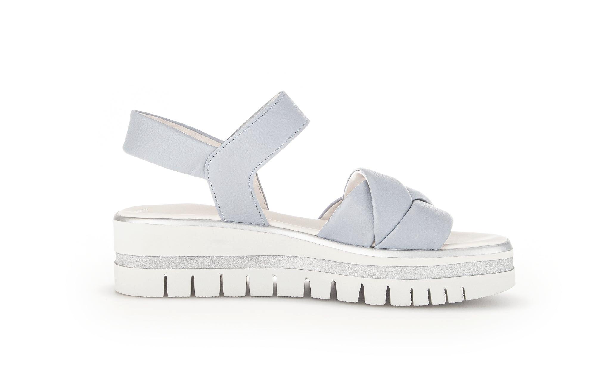 Image of - Leder Sandale Damen Blau 41