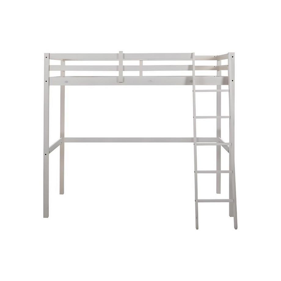 Vente-unique Letto a soppalco in Pino massello sbiancato GEDEON  