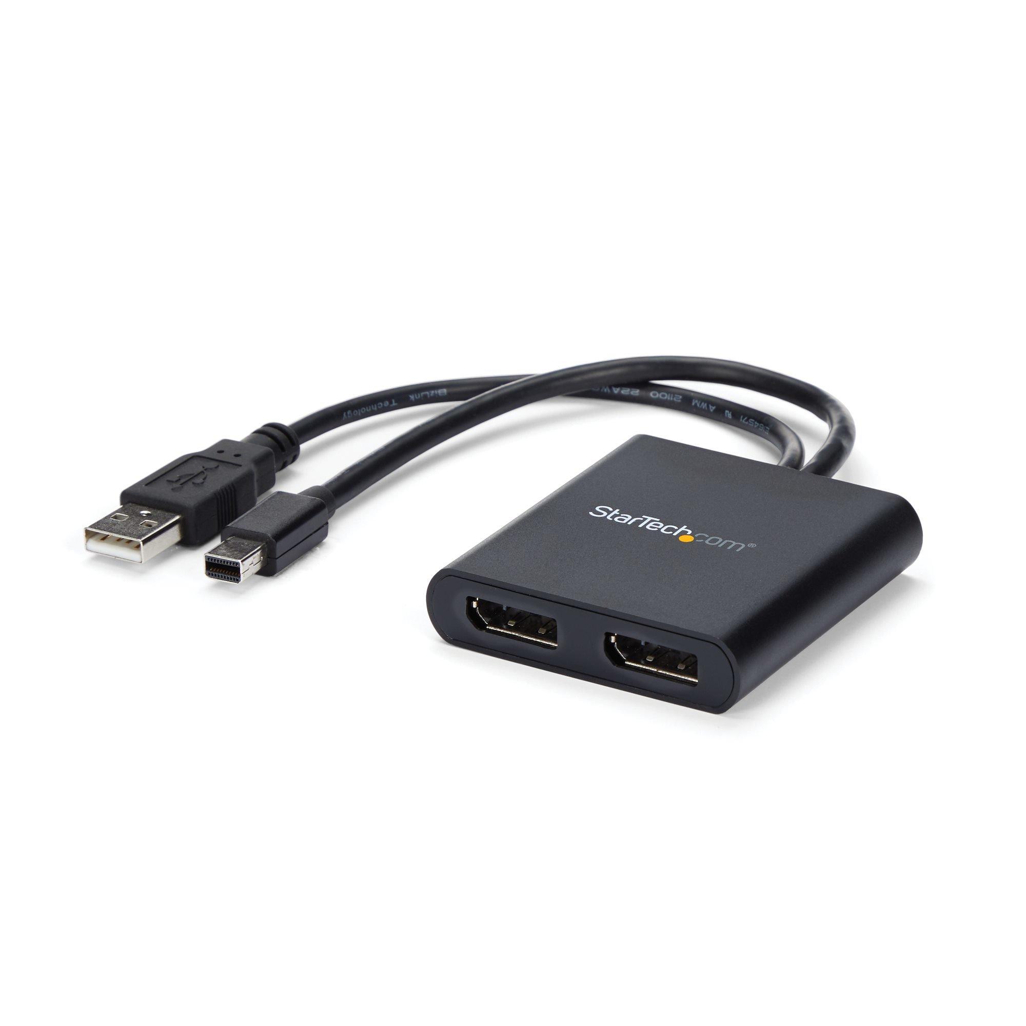 STARTECH.COM  StarTech.com 2-Port Multi-Monitor-Adapter - Mini DisplayPort auf 2x DisplayPort MST Hub - Dual 4K 30Hz - Video Splitter für den erweiterten Desktop-Modus nur auf Windows-PCs - mDP 1.2 auf 2x DP 