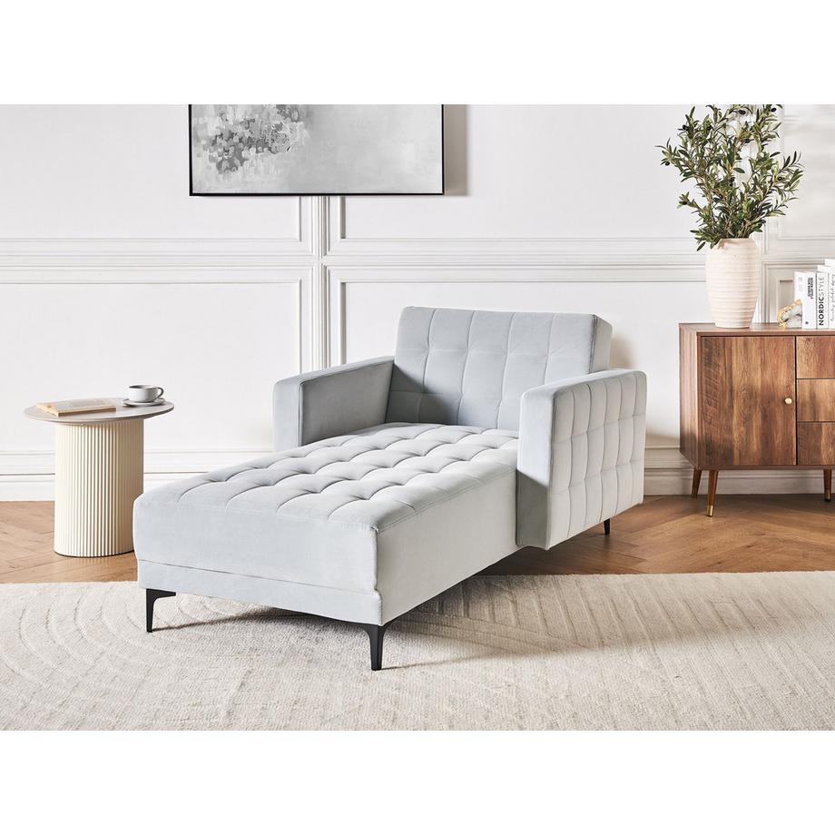 Beliani Chaise longue en Velours Glamour ABERDEEN  