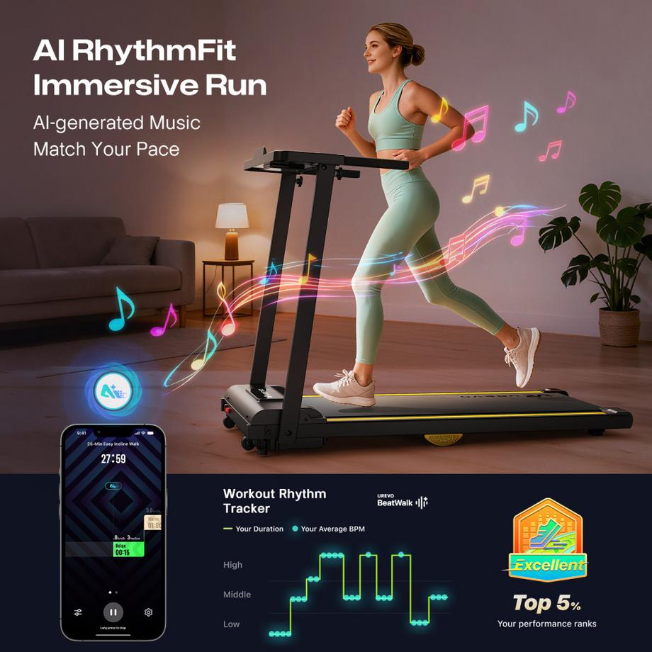 Urevo  Foldi Mini 2 Tapis de course intelligent pliable 