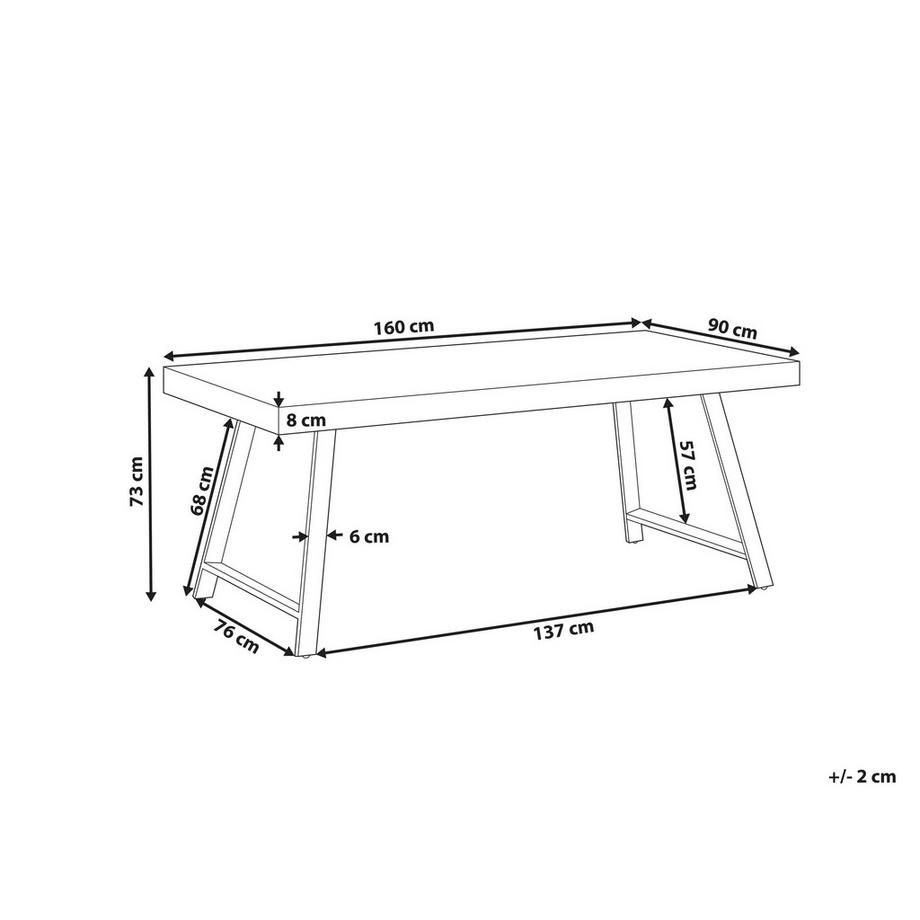 Beliani Tavolo da pranzo en Legno di pino Industriale WARTON  