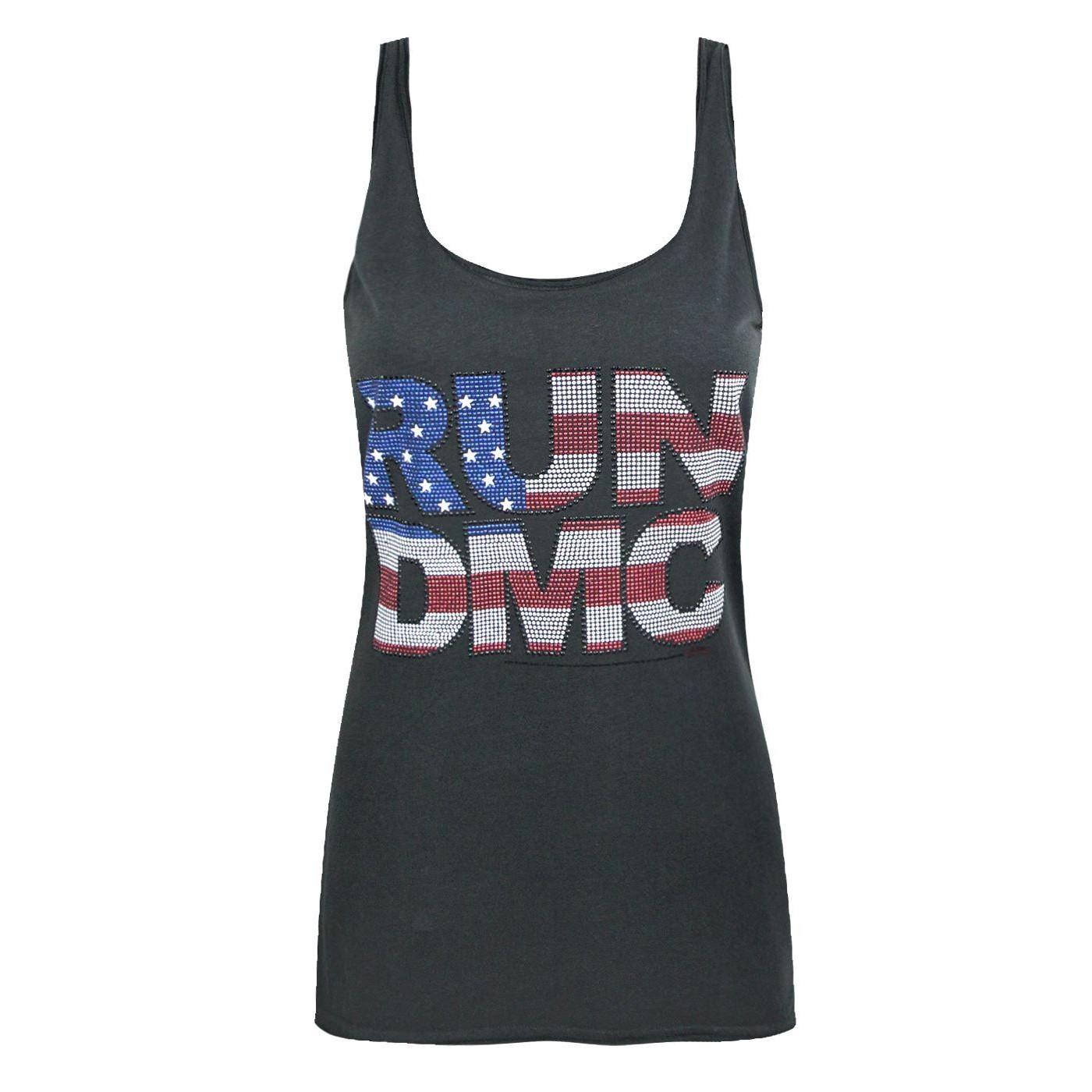 Amplified  RunDMCTanktop mit USAFlaggenDesign und Schmucksteinen 