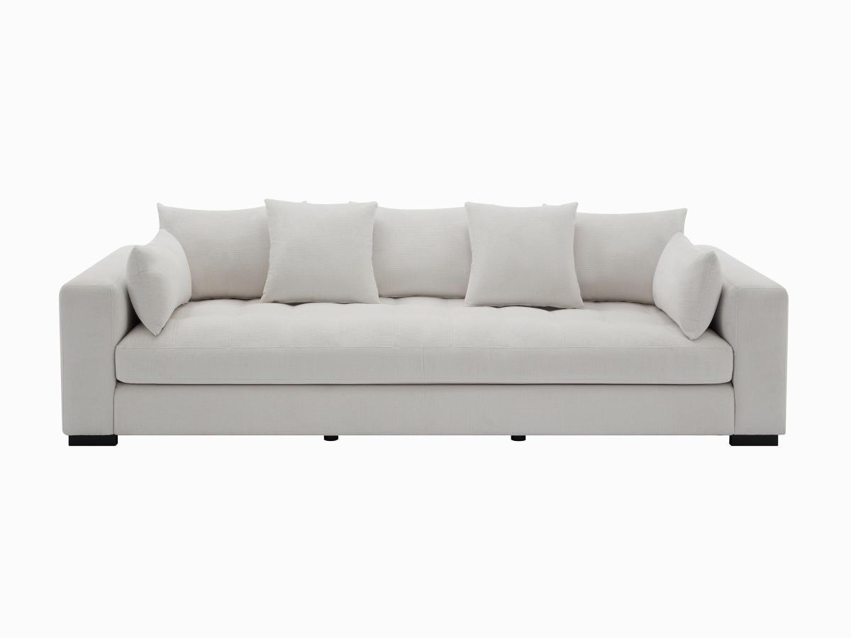 Vente-unique Sofa 3-Sitzer - Strukturstoff - Beige - REBOLDA  