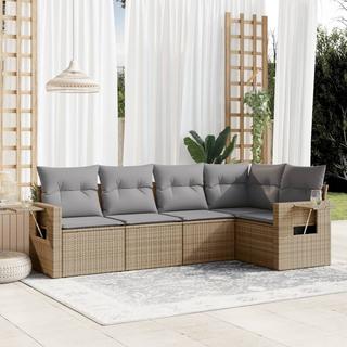 VidaXL set divano da giardino Polirattan  