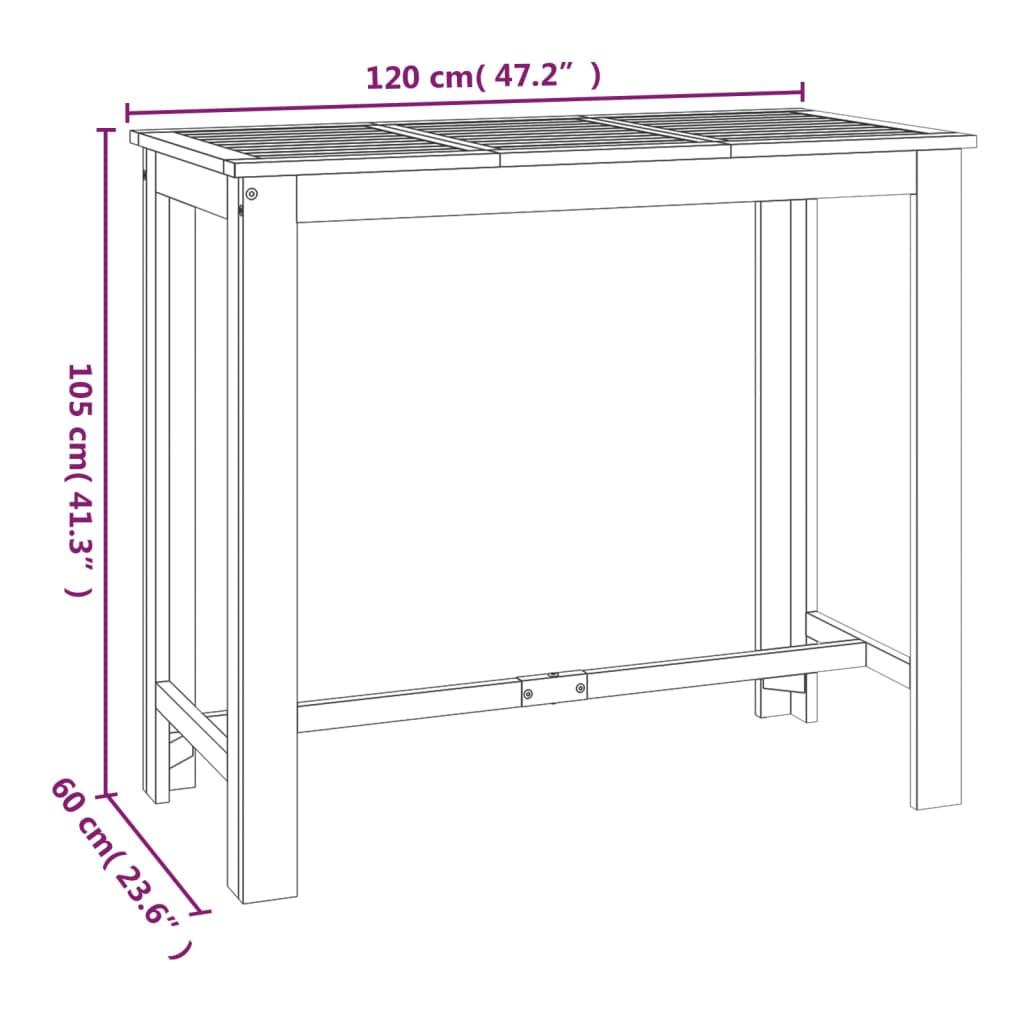 VidaXL Ensemble de bar de jardin bois d'acacia  