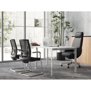 Vente-unique Schreibtisch 1 Person - L. 140 cm - Weiß - DOWNTOWN  