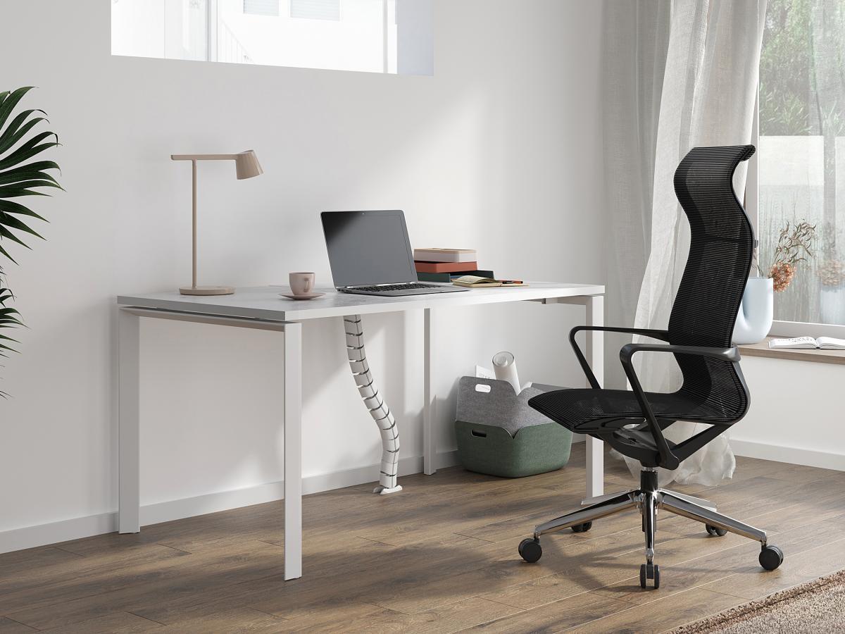 Vente-unique Bureau professionnel 1 personne - Blanc - L140 cm - DOWNTOWN  