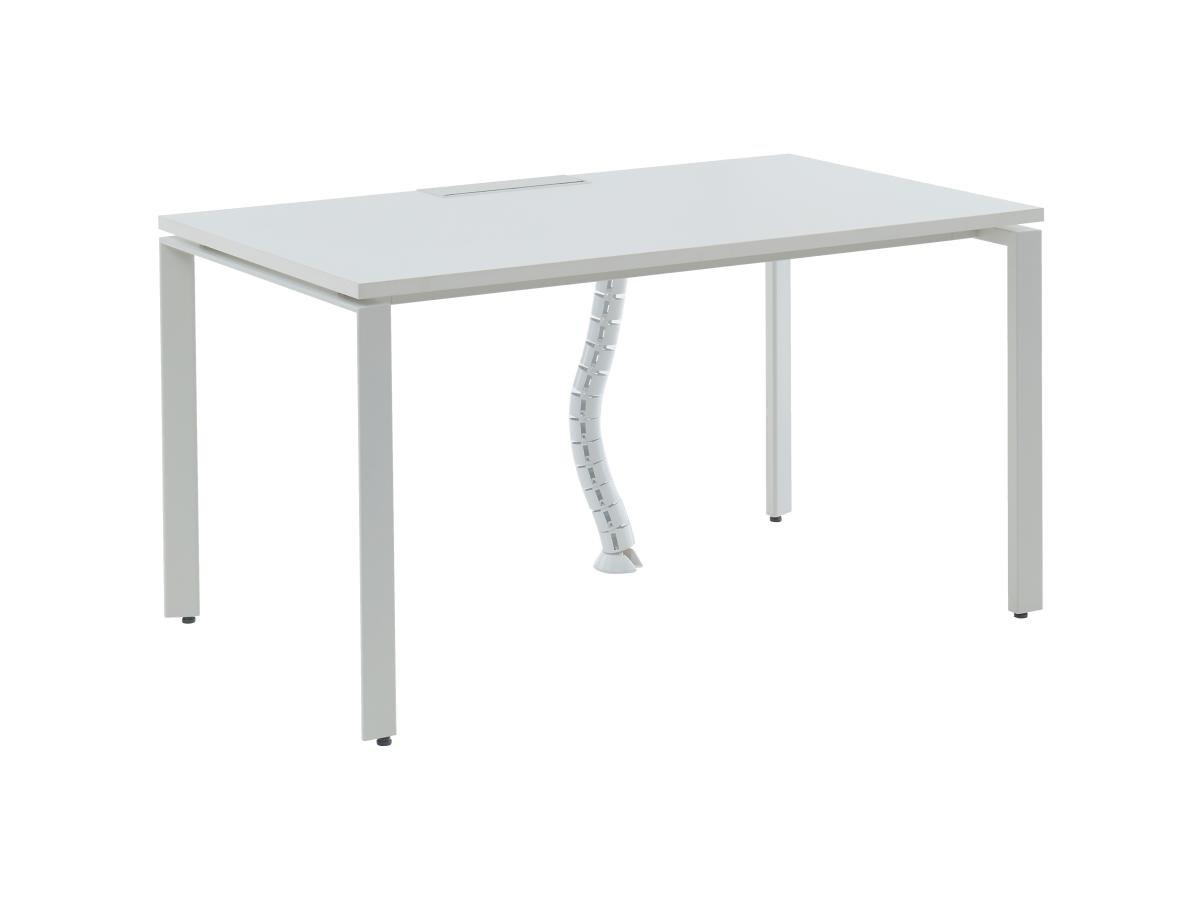 Vente-unique Schreibtisch 1 Person - L. 140 cm - Weiß - DOWNTOWN  