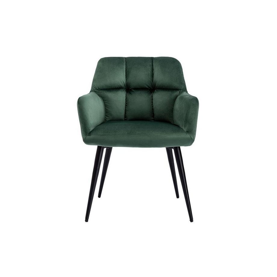 Vente-unique Lot de 2 chaises avec accoudoirs Velours métal PEGA  