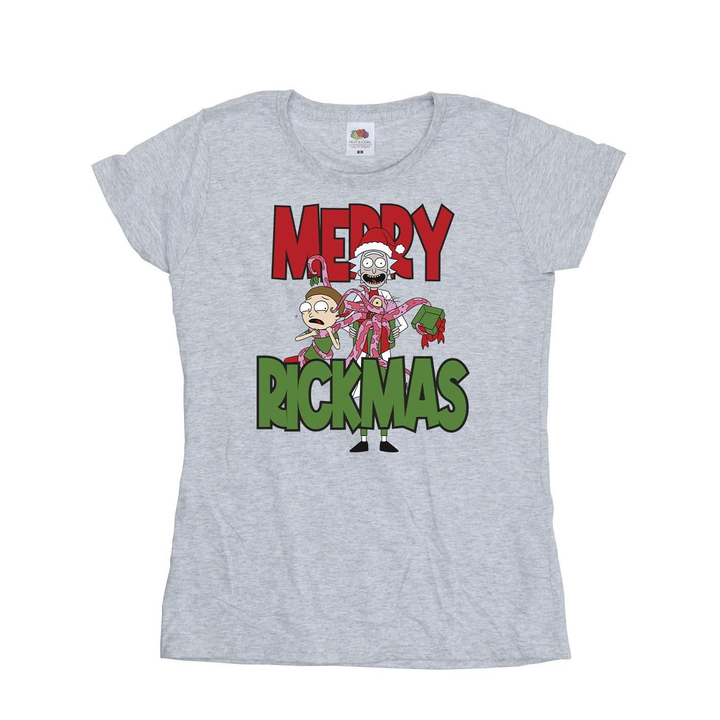 Image of Merry Rickmas Tshirt Damen Grau L