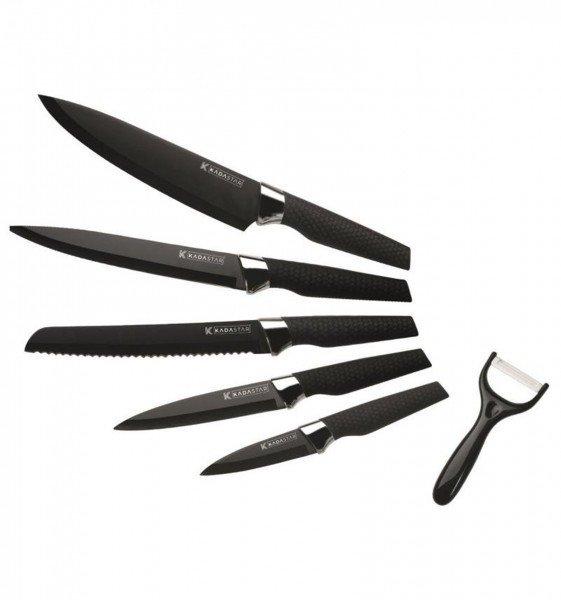 Image of Messer-Set Premium Black 6-teilig, Schwarz/Silber Messer-Set Premium Black 6-teilig, Schwarz/Silber
