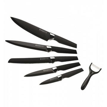 Messer-Set Premium Black 6-teilig, Schwarz/Silber