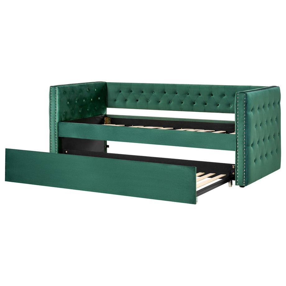 Beliani Lit gigogne en Velours Glamour GASSIN  