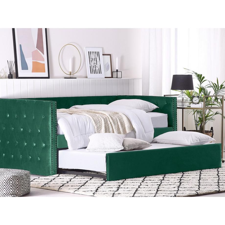 Beliani Lit gigogne en Velours Glamour GASSIN  
