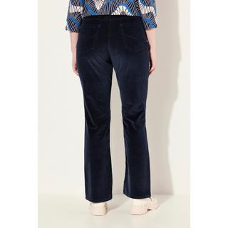 Ulla Popken  Pantaloni in velluto a coste modello Marie in cotone biologico con boot cut e cintura comoda 