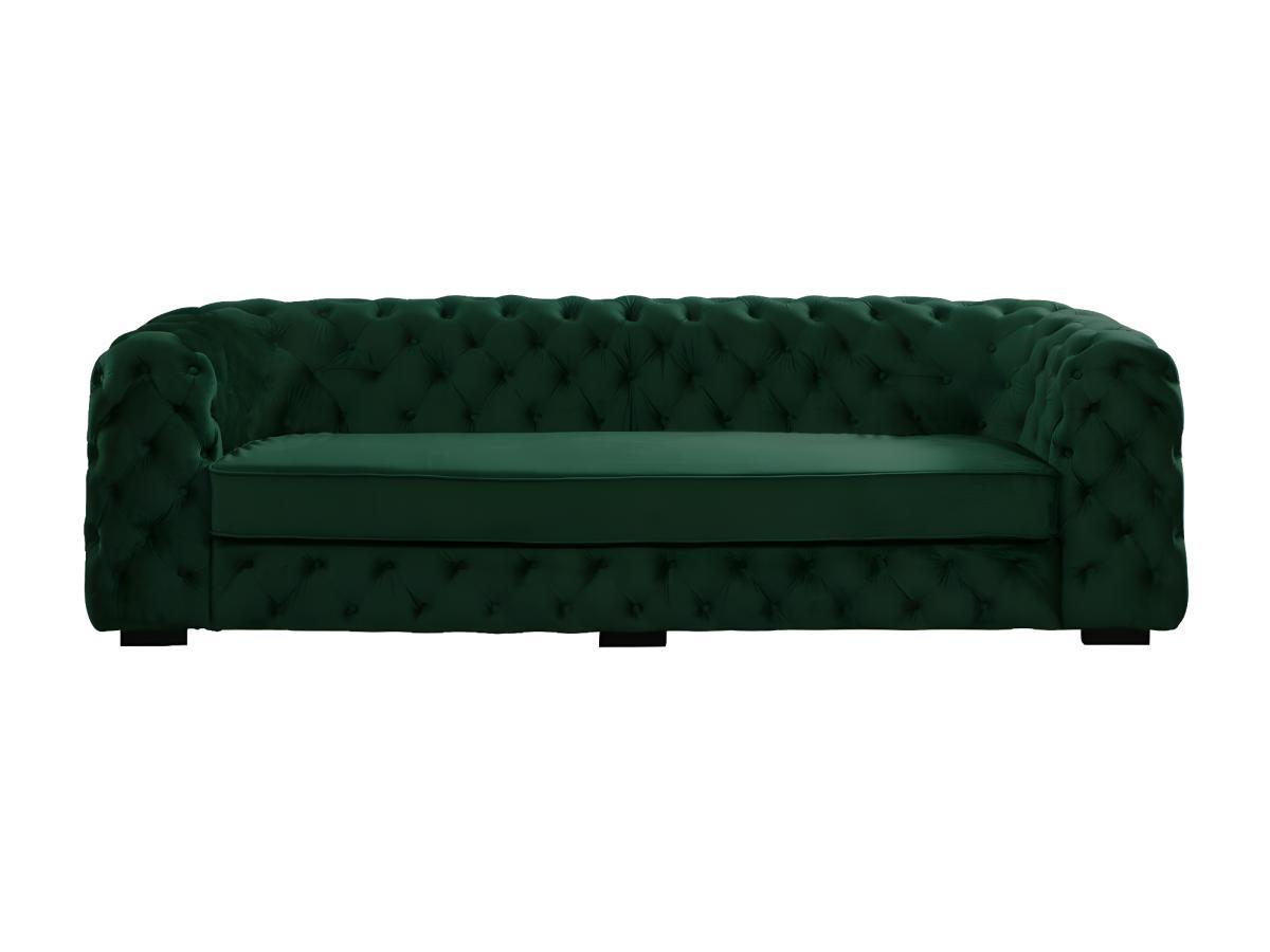 Vente-unique Sofa 3Sitzer Chesterfield Samt Tannengrün STANLEY  