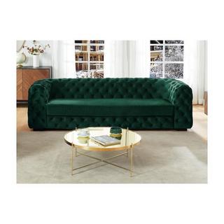 Vente-unique Sofa 3Sitzer Chesterfield Samt Tannengrün STANLEY  