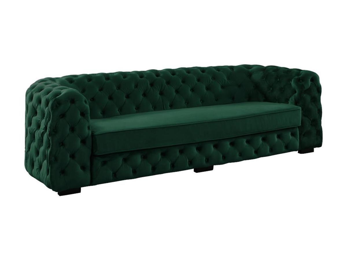 Vente-unique Sofa 3Sitzer Chesterfield Samt Tannengrün STANLEY  