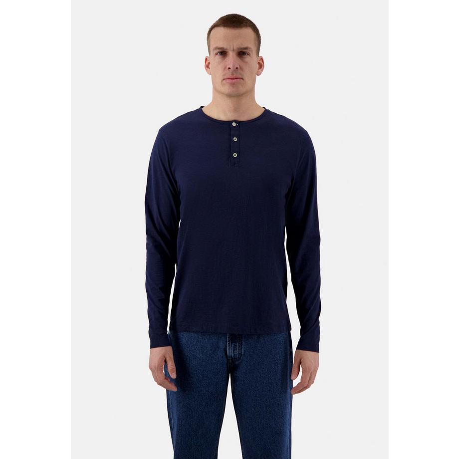 t-shirt à manches longues Henley - Slub