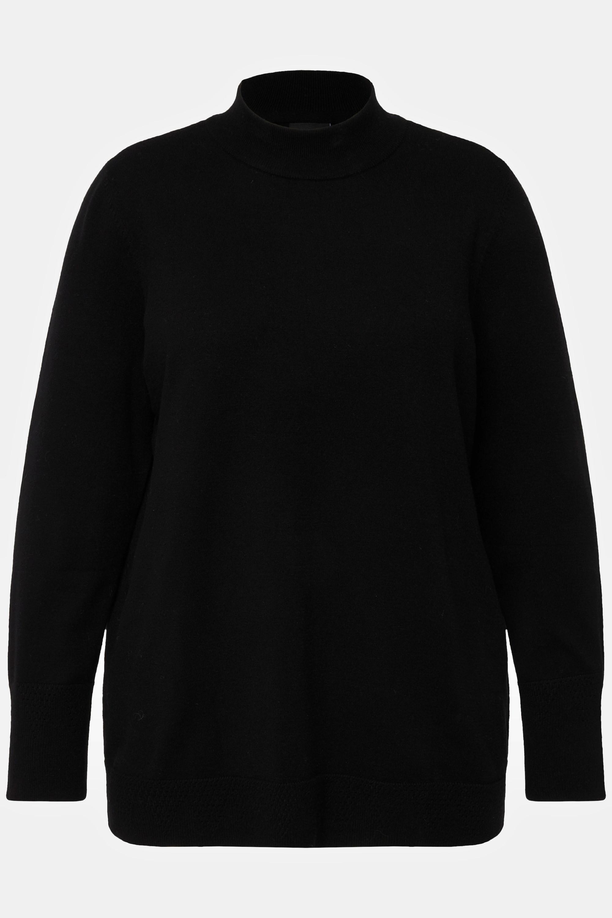 Ulla Popken  Pullover, Stehkragen, Langarm, Rippbündchen 