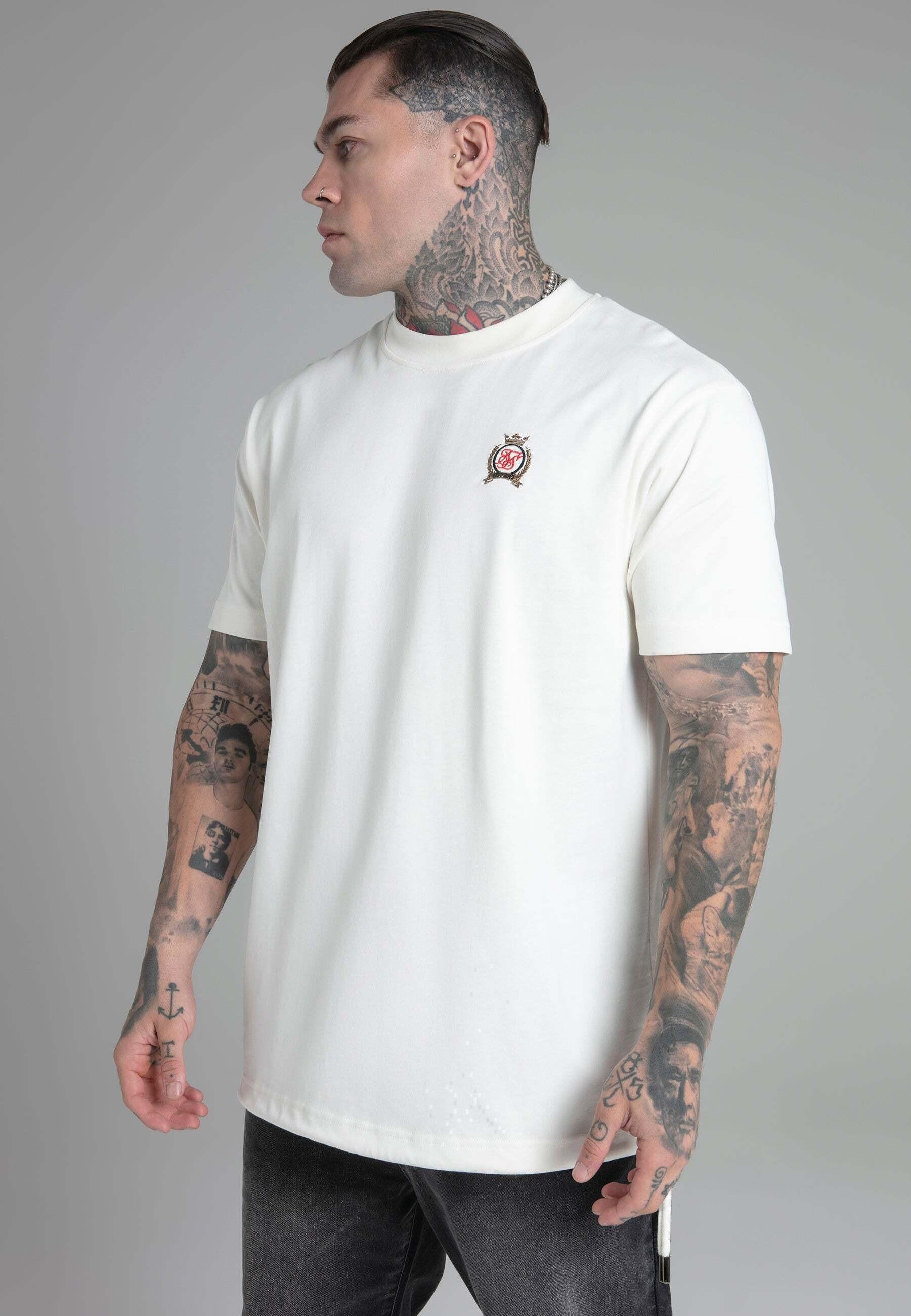 Sik Silk  T-Shirt Oversized T-Shirt in Ecru 