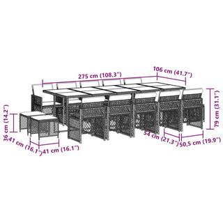 VidaXL Garten essgruppe poly-rattan  