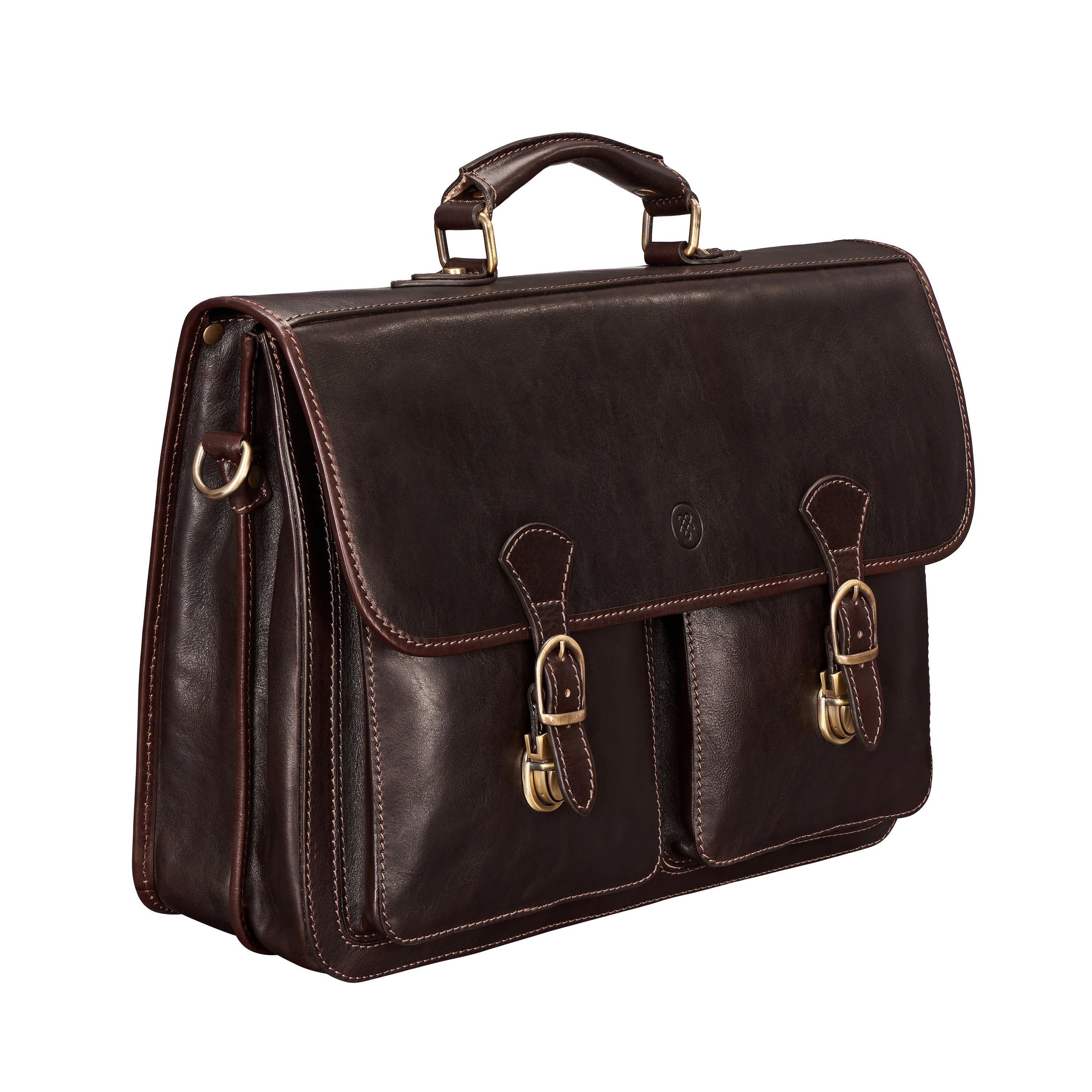 Maxwell Scott  Le Loreto L Cartable pour ordinateur 17" en cuir 