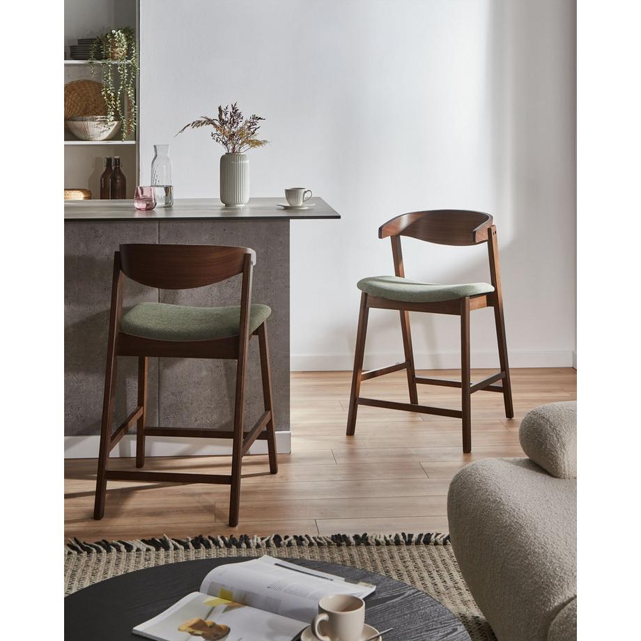 Beliani Set di 2 sedie alte en Tessuto Classico LILLY  