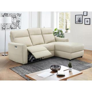 Vente-unique Eckrelaxsofa elektrisch - Ecke rechts - Leder - Beige - ISPICA  