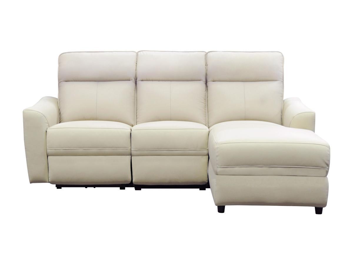 Vente-unique Eckrelaxsofa elektrisch - Ecke rechts - Leder - Beige - ISPICA  